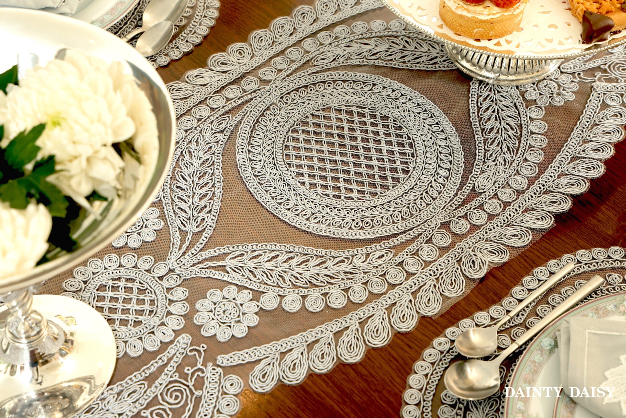 Zeus Grey Table Runner 6 Feet