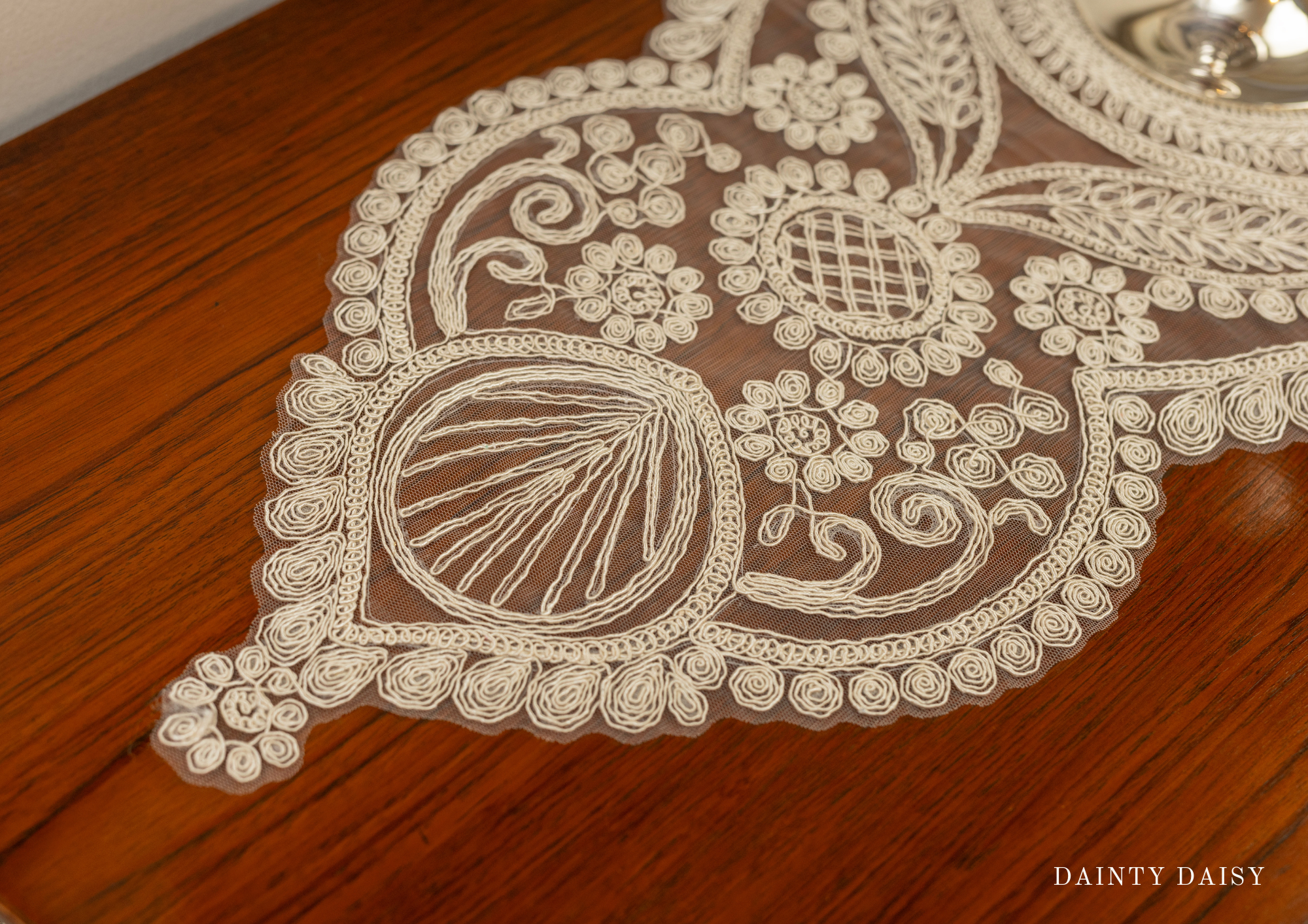 Zeus Cream Table Runner 13″X70″ 6 Feet