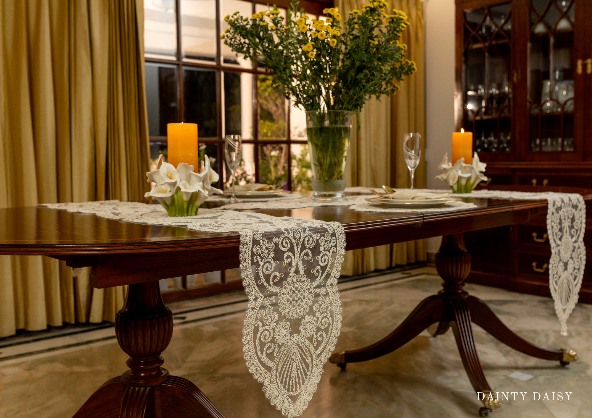 Zeus Cream Table Runner 13″X70″ 6 Feet