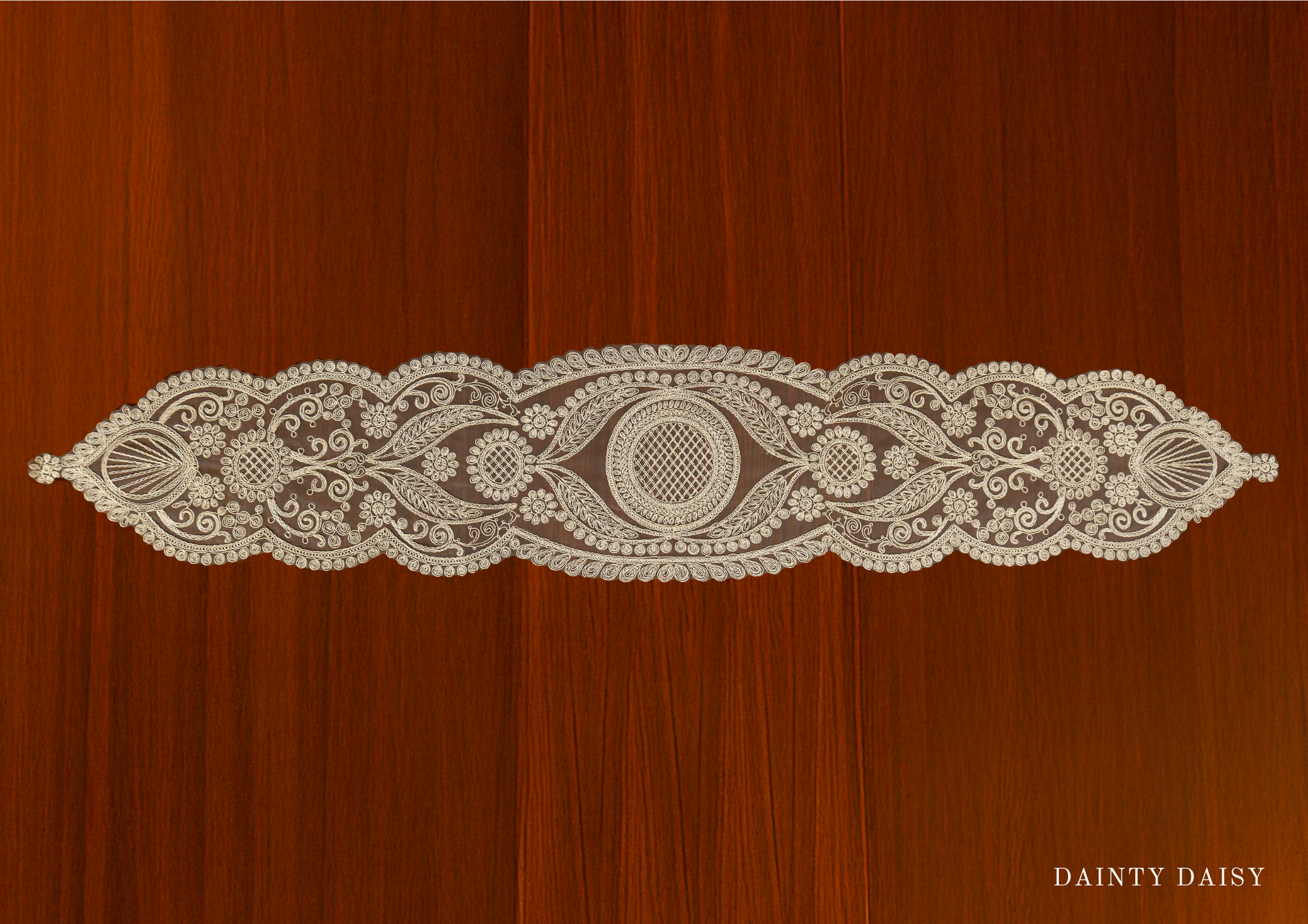 Zeus Cream Table Runner 13″X70″ 6 Feet