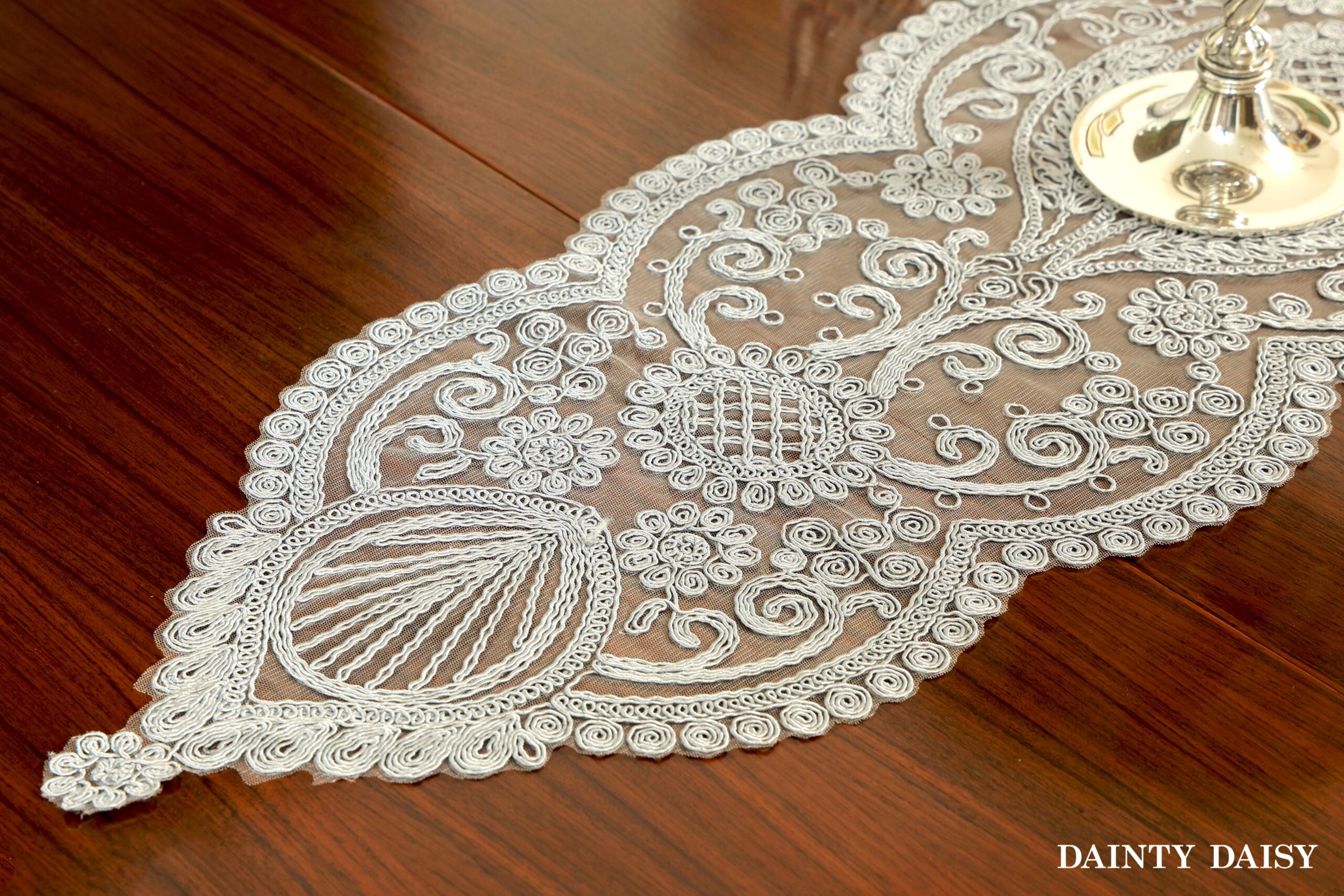 Zeus Grey Table Runner 3 Feet