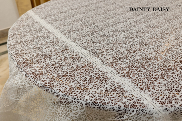Illusion (White XL) Table Cloth 60"X140"