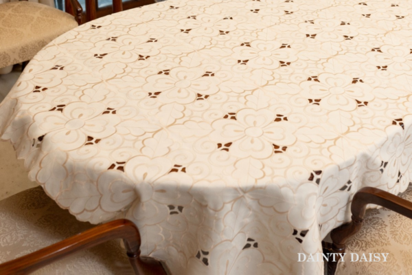 Classy Cutwork XL Table Cloth 69"X95"