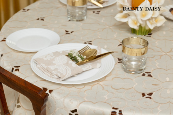 Classy Cutwork XL Table Cloth 69"X95"