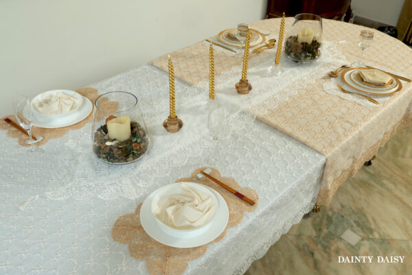 Phantom Beige Table Cloth 60"X120"