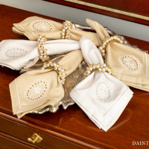 Oval Cut Work Napkins 16"X16"