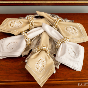 Oval Cut Work Napkins 16"X16"